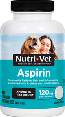 Nutri-Vet Aspirina para perros: botella con tabletas sabor hígado para alivio temporal del dolor
