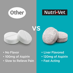 Tabletas sabor hígado Nutri-Vet Aspirina para perros, fácil de administrar