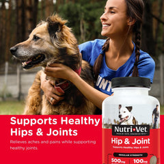 Gominolas Nutri-Vet Hip & Joint sabor hígado para una administración agradable.