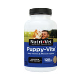 Nutri-Vet Puppy-Vite tabletas sabor higado para cachorros, apoyo al crecimiento saludable del cachorro.