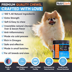Nutribark glucosamina para perros, masticables en forma de hueso.