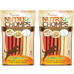 Empaque de NutriChomps, tiras enrolladas de 5 pulgadas, snack sabroso para perros.