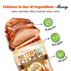 NutriChomps ingredientes-pollo: sabor real de pollo para perros exigentes