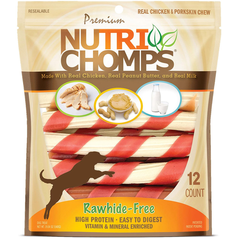 NutriChomps twists 6 pulgadas en empaque, ideal para premiar durante el entrenamiento.