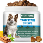 Nutridog bocaditos manchas lagrima, frente del envase, posible ayuda a aclarar manchas.