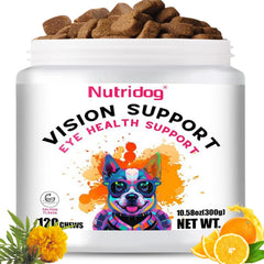 Nutridog ojos perros sabor salmón: complemento suave para apoyo ocular diario.