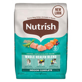 Nutrish Indoor Complete 14 lb frente, empaque grande para fácil almacenamiento