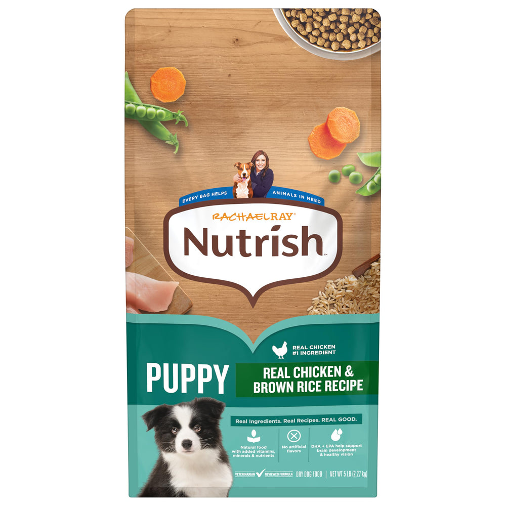 Nutrish Rachael Ray, alimento seco para cachorros con pollo real y arroz.