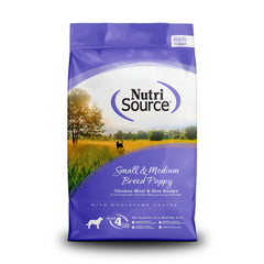 NutriSource alimento para cachorros de tamaño pequeño en bocado, pensado para mordidas fáciles.