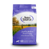 NutriSource alimento seco para cachorros pequeños y medianos, pollo-harina-arroz, soporte digestivo.