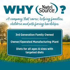 NutriSource pollo-arroz etiqueta frontal: información clara de calidad.