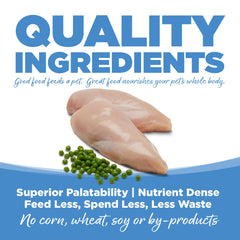 NutriSource Pure Vita ingredientes naturales; pollo real como ingrediente principal sin granos.