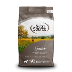 NutriSource senior-pollo-arroz-12lb-bolsa: nutrición equilibrada para perros mayores.