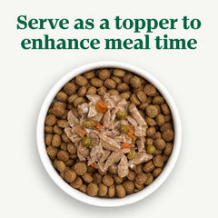 Nutro Hearty Stew etiqueta: empaque con información y sostenibilidad