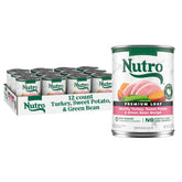 Nutro Premium Loaf en lata de pavo para perros adultos, digestión suave.