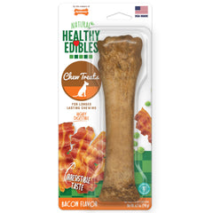 Nylabone Golosinas Saludables para perros; masticables con sabor bacon para masticación prolongada