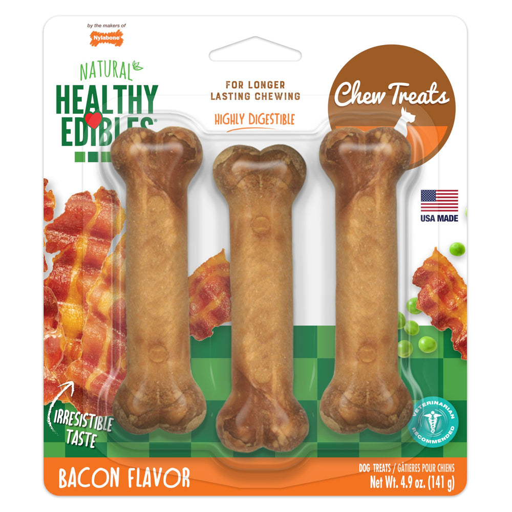 Nylabone Healthy Edibles: empaque visible para golosinas para perros.