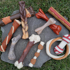 Producto hecho en EE. UU. para perros con masticación duradera.