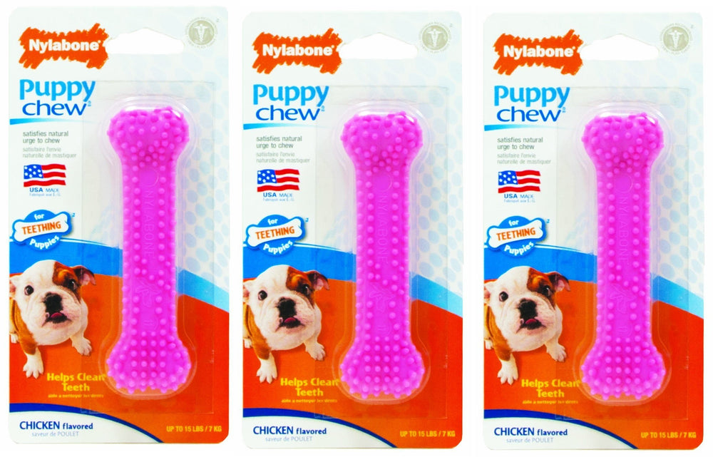 Nylabone para cachorros Petite Rosa, hueso dental para la dentición y limpieza diaria