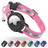 Collar Odokele AirTag para gato con reflector rosa neón, talla XS, fácil localización nocturna
