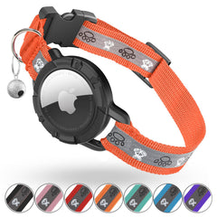 Odokele collar AirTag integrado naranja para localizar rápidamente al gato con ajuste cómodo