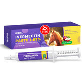 OHEAL IverGuard Paste en botella de 15 mL, dosificación precisa para caballos grandes.