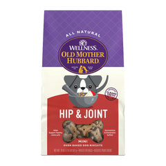 Galletas Old Mother Hubbard Wellness caderas y articulaciones en empaque de 20 onzas, perfectas para premios diarios.