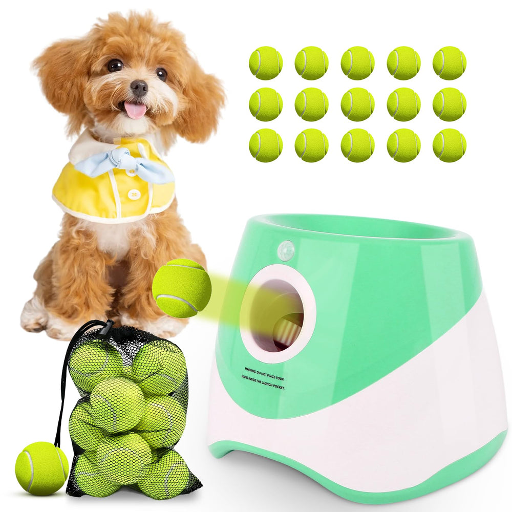 OLenyer lanzador automático para perros con pelotas mini tenis; perfecto para juego diario.