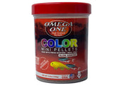 Omega One Granulos Color Mini, bolsa de gránulos que se hunden para acuario y mejoran el color.