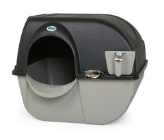 Omega Paw Elite: vista superior de la caja de arena auto limpiable con tapa elegante.