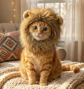 OMG Adorables disfraz melena de león para gatos, capucha suave para fotos divertidas