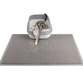 Ondware alfombrilla para caja de arena gris; atrapa arena y mantiene el suelo limpio.