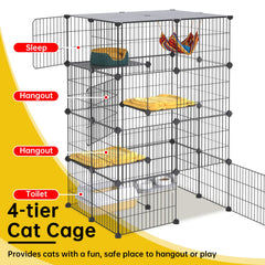 Oneluck recinto para gatos con 4 plataformas para juego.