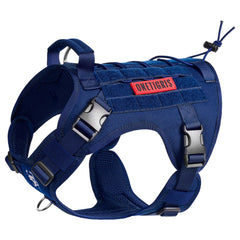 ARNÉS táctico ONETIGRIS para perro azul en talla L, ideal para paseos.