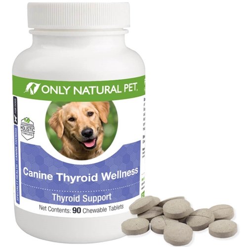 Only Natural Pet bota con tabletas masticables para el bienestar tiroideo del perro