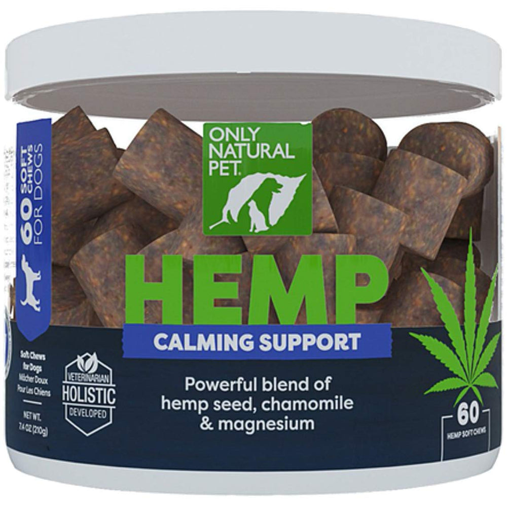 Only Natural Pet masticables para perros en botella, apoyo calmante para días estresantes.