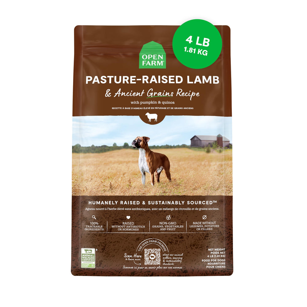 Open Farm bolsa de croquetas de cordero con granos antiguos para perros saludables