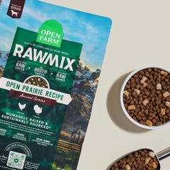 Open Farm RawMix: trozos-crudos-secos, sabor intenso y nutrición completa.