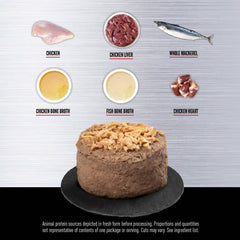 ORIJEN Original Pate incluye órganos y huesos para sabor y nutrientes.