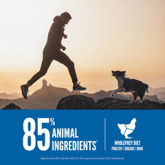 Ingredientes de presa entera: órganos y huesos para nutrición completa.