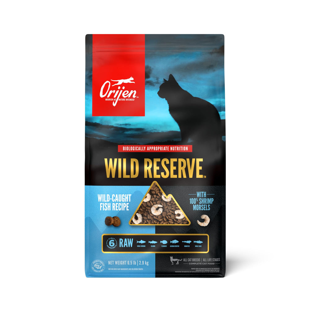 ORIJEN Wild Reserve croquetas secas de pescado salvaje para gatos, alta proteína.