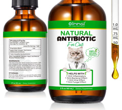 O.SECERT gatas antibiótico gotas, enfoque en dosis fáciles.