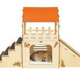 OtterPets: casa conejo con estructura exterior duradera para interior