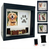 Urna OtterPets para perro con cuatro exhibiciones en negro