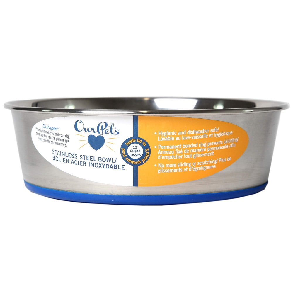 Our Pets DuraPet tazón de acero inoxidable para comida de perro con base estable