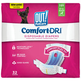 OUT! PetCare: pañales desechables femeninos, ajuste cómodo para movimiento diario.