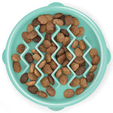 Outward Hound Fun Feeder Slo Bowl menta, ritmo de comida pausado para razas pequeñas.