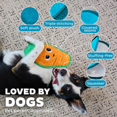 Outward Hound Tough Skinz con sonido de chirrido grande para juego sonoro