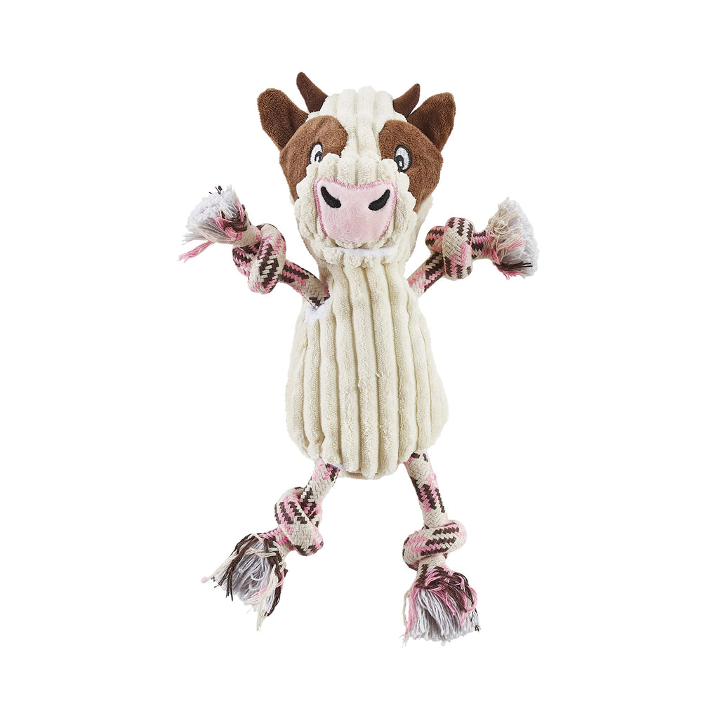 Outward Hound Ranch Roperz vaca peluche interactivo para abrazar y jugar