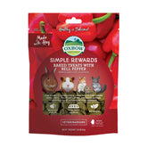 Oxbow Simple Rewards conejo con heno Timothy y pimiento horneado, crujiente para masticar.